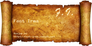 Fest Irma névjegykártya