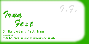 irma fest business card